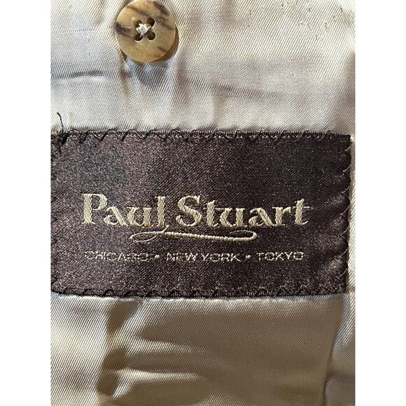 Paul Stuart Mens 42L Navy Blue Flannel Finish Super 100s Blazer Sport Jacket - Picture 14 of 16